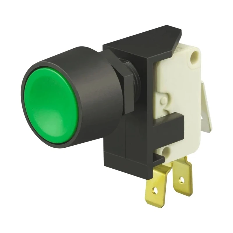 ZF Microswitch Push Button Kit Button for Use With D4 Miniature Switch Green Chrome Plated Bezel D4PB-LBG-PK5