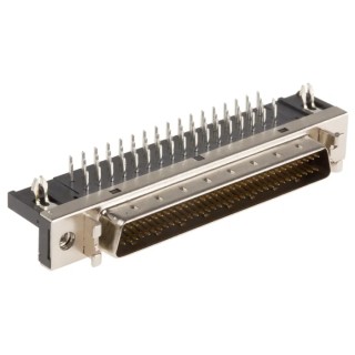 MH Connectors SCSI 68 Way Male Right Angle Through Hole SCSI Connector 2.54 mm Pitch 500mA 500V AC 3700-0121-01