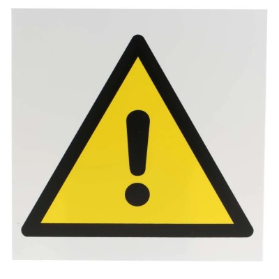 RS PRO Hazard Warning Sign, Plastic, ISO 7010 Standard, 200mm x 200mm, Yellow/White/Black 813-4542
