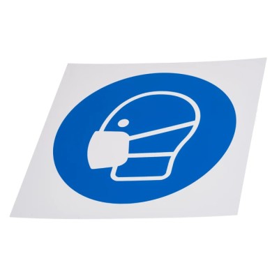 RS PRO Plastic Mandatory Sign Mask Sign 200mm x 200mm ISO 7010 Standard 813-4606