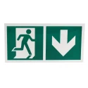 RS PRO Plastic Non-Illuminated Emergency Exit Down Sign Label 150mm x 300mm 813-4631