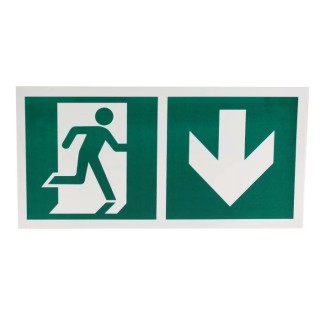 RS PRO Plastic Non-Illuminated Emergency Exit Down Sign Label 150mm x 300mm 813-4631