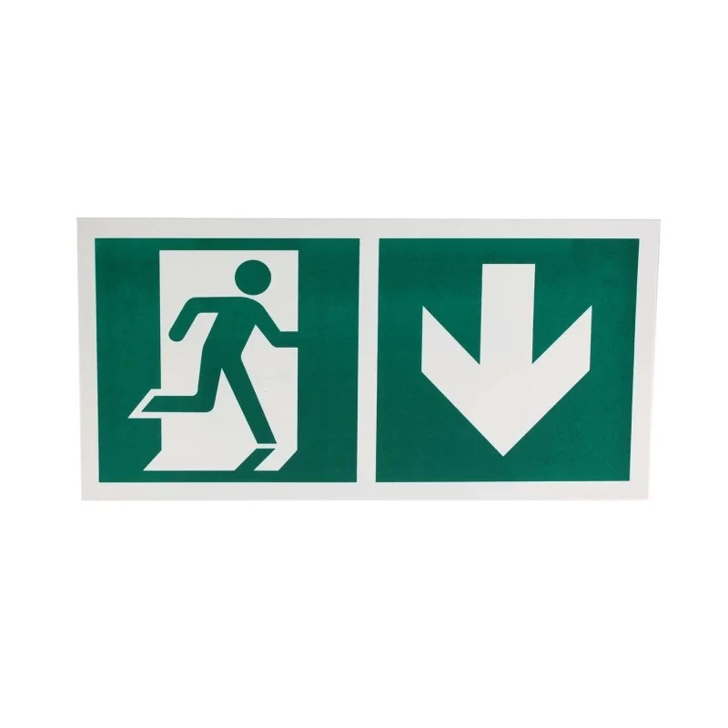 RS PRO Plastic Non-Illuminated Emergency Exit Down Sign Label 150mm x 300mm 813-4631