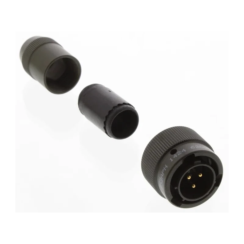 Amphenol Limited Brass Straight 3 Way Cable MIL Spec Circular Connector Male Contacts Shell Size 12 62GB-16J12-03PN