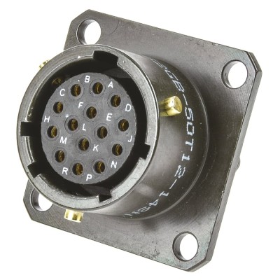 Amphenol Limited Brass Straight 14 Way Flange MIL Spec Circular Connector Female Olive Drab 62GB-50T12-14SN