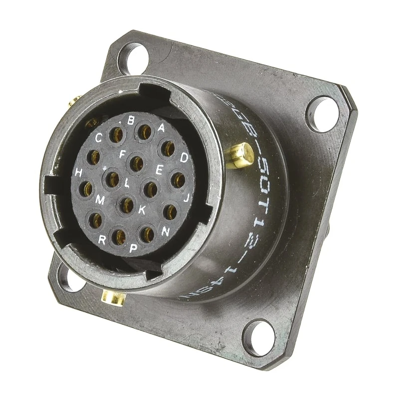Amphenol Limited Brass Straight 14 Way Flange MIL Spec Circular Connector Female Olive Drab 62GB-50T12-14SN