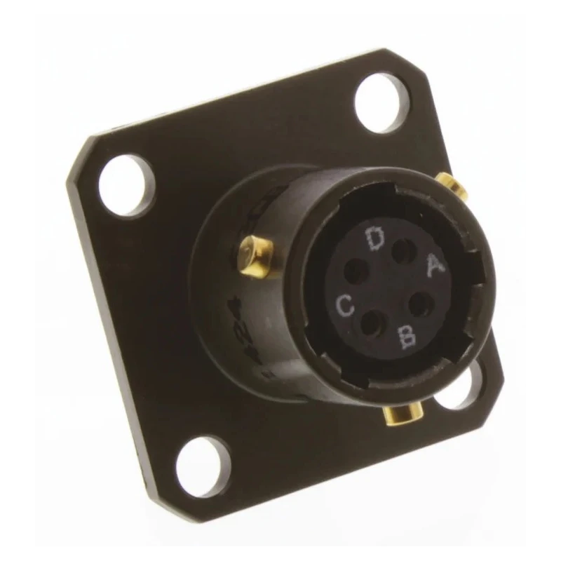 Amphenol Limited Brass Straight 4 Way Flange MIL Spec Circular Connector Female, Female Contacts, Shell Size 62GB-50T08-04SN