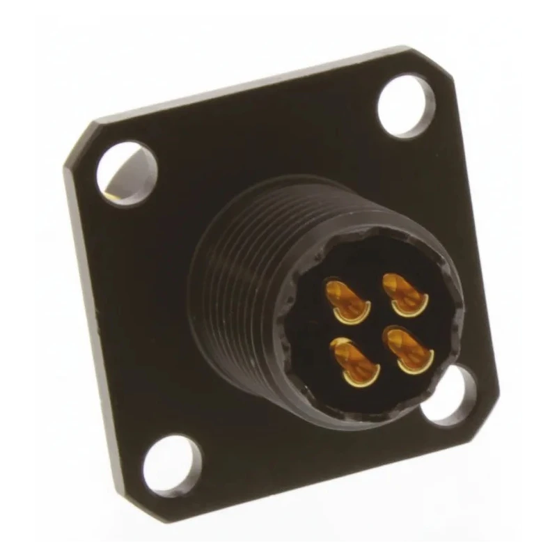 Amphenol Limited Brass Straight 4 Way Flange MIL Spec Circular Connector Female, Female Contacts, Shell Size 62GB-50T08-04SN