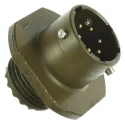 Amphenol Limited MIL Spec Circular Connector Brass Straight 6-Way Cable Female Connector, Male Contacts 62GB-51T10-06PN