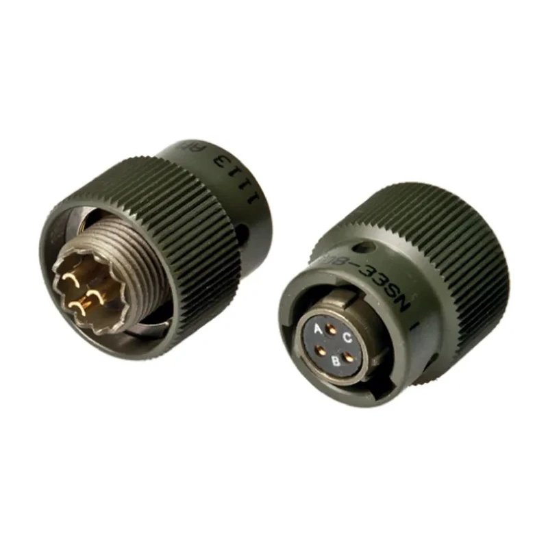 Amphenol Limited 62GB Brass Straight 3 Way Cable MIL Spec Circular Connector Male Female Contacts Shell Size 62GB-56T08-98SN