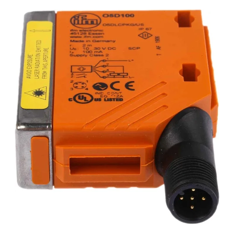ifm electronic Distance Sensor Block Sensor 30 mm to 2 m Detection Range PNP Output IP65 IP67 O5D100