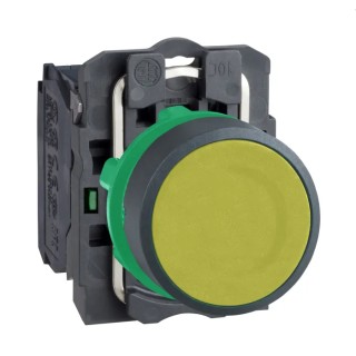 Schneider Electric Harmony XB5 Series Push Button Switch, Spring Return, Panel Mount, 22 mm Cutout, SPST Contact XB5AA51