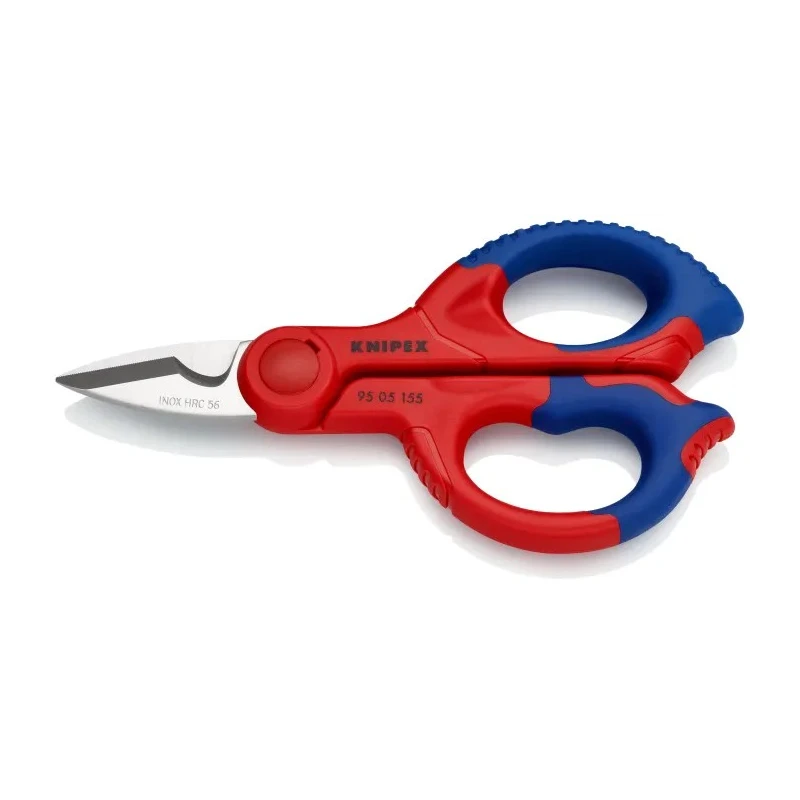 Knipex Electricians Scissors 155mm Stainless Steel Blade Bi-Material Handle 95 05 155 SB