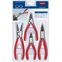 Knipex 4-Piece Circlip Plier Set, Forged Chrome Vanadium Steel, Plastic-coated Handles 00 20 03 V02