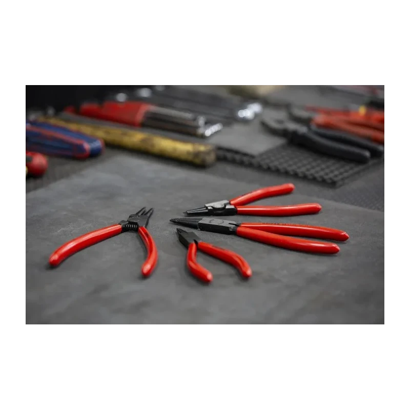 Knipex 4-Piece Circlip Plier Set, Forged Chrome Vanadium Steel, Plastic-coated Handles 00 20 03 V02