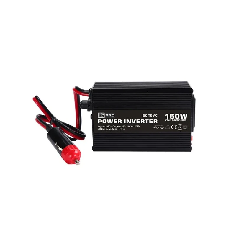 RS PRO 150W Modified Sine Wave Power Inverter, 24V DC Input, 230V AC Output, Universal Connector, Model 816-0018