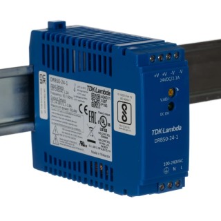 TRACOPOWER DRB Switched Mode DIN Rail Power Supply 85-264V AC Input 24-28V DC 2.1A 50W DRB-50-24-1
