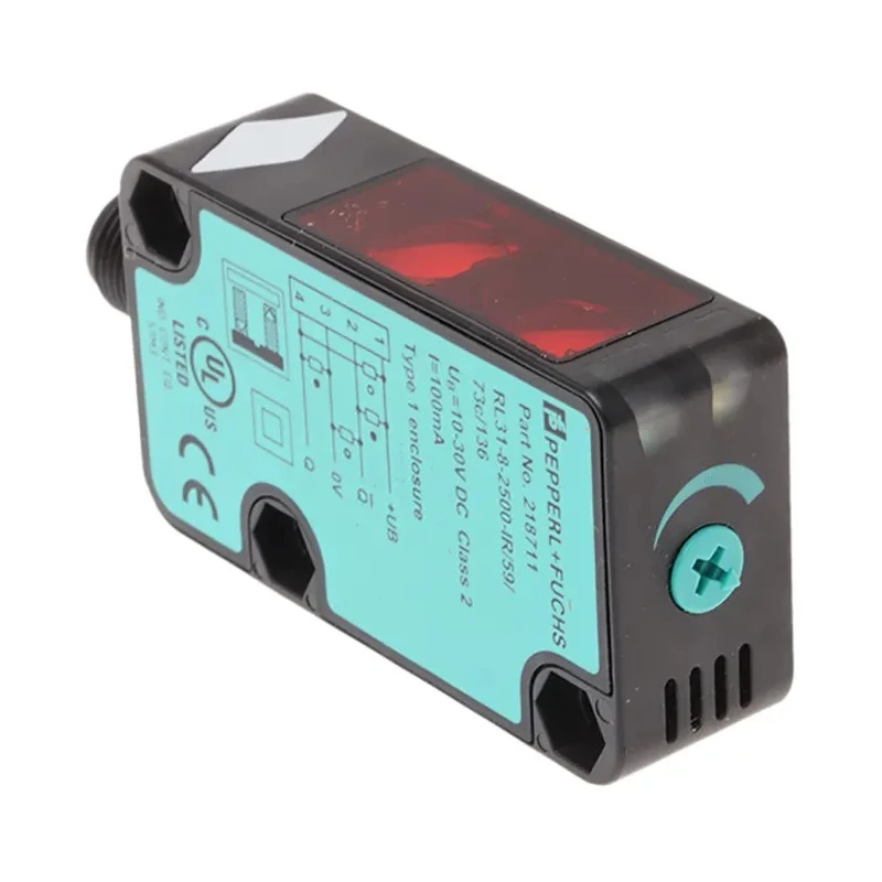 Pepperl + Fuchs Diffuse Photoelectric Sensor Block Sensor 2.5 m Push Pull IP67 RL31-8-2500-IR/59/73c/136
