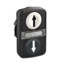 Schneider Electric Harmony XB5 Series White, Black Momentary Rectangular Push Button Head 22 mm Cutout IP67 ZB5AW7A1724