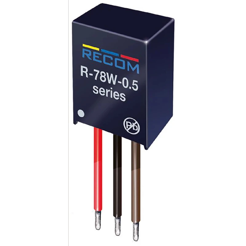 Recom Switching Regulator Through Hole 5V DC Output Voltage 500 mA Output Current 2.5W Power R-78W5.0-0.5