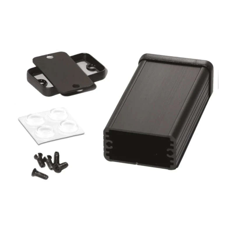 Hammond 1455 Series Black Black Lid Aluminium Enclosure IP54 25.1 mm x 80 mm x 45 mm 