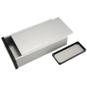 Hammond 1455 Series Silver Aluminium Enclosure with Black Lid IP54 51.5 mm x 220 mm x 125 mm 1455Q2201