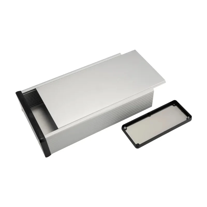 Hammond 1455 Series Silver Aluminium Enclosure with Black Lid IP54 51.5 mm x 220 mm x 125 mm 1455Q2201