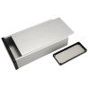 Hammond 1455 Series Silver Aluminium Enclosure with Black Lid IP54 51.5 mm x 220 mm x 125 mm 1455Q2201