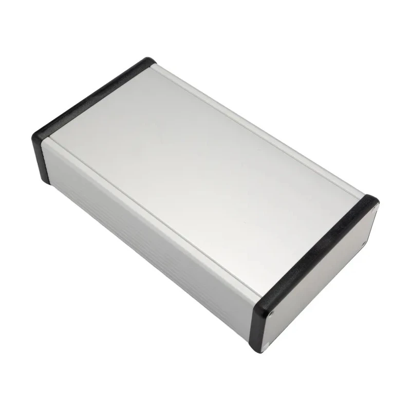 Hammond 1455 Series Silver Aluminium Enclosure with Black Lid IP54 51.5 mm x 220 mm x 125 mm 1455Q2201