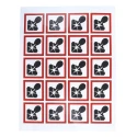 Signs & Labels Red, White, Black Gloss Polymeric Vinyl Safety Label Flammable Text 40 mm x 40 mm 818-7736