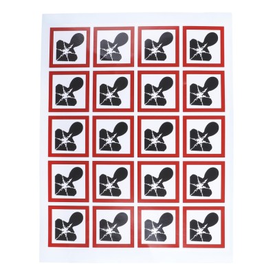 Signs & Labels Red, White, Black Gloss Polymeric Vinyl Safety Label Flammable Text 40 mm x 40 mm 818-7736
