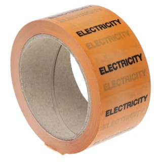 RS PRO Orange Polypropylene Vinyl Pipe Marking Tape with Electricity Text, Width 50mm Length 33m 711-435