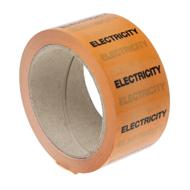 RS PRO Orange Polypropylene Vinyl Pipe Marking Tape with Electricity Text, Width 50mm Length 33m 711-435