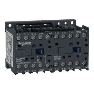 Schneider Electric Reversing Contactor 110V AC Coil, 3-Pole, 6 A, 2.2 kW Power Rating LC2K0601F7