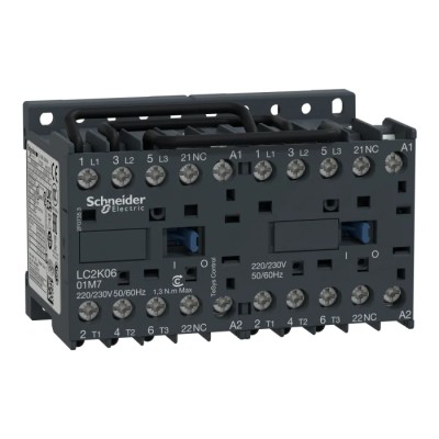 Schneider Electric Reversing Contactor 110V AC Coil, 3-Pole, 6 A, 2.2 kW Power Rating LC2K0601F7