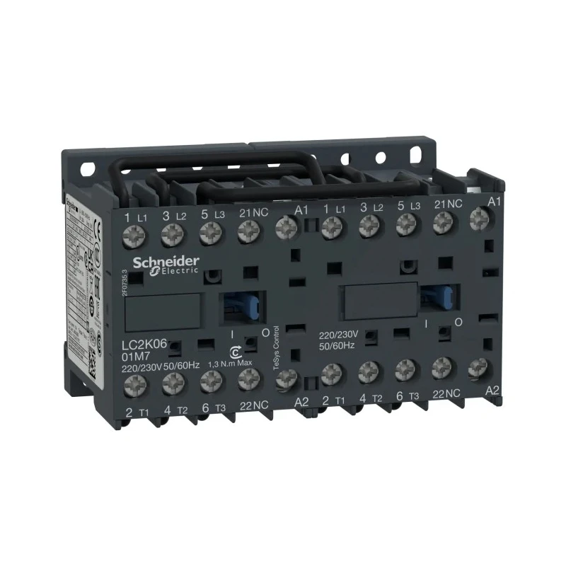 Schneider Electric Reversing Contactor 110V AC Coil, 3-Pole, 6 A, 2.2 kW Power Rating LC2K0601F7