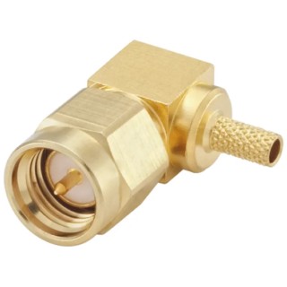 Rosenberger SMA Series Coaxial Connector Cable Male SMA, 50 Ω, Right Angle Body Crimp 32S207-303L5