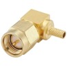 Rosenberger SMA Series Coaxial Connector Cable Male SMA, 50 Ω, Right Angle Body Crimp 32S207-303L5