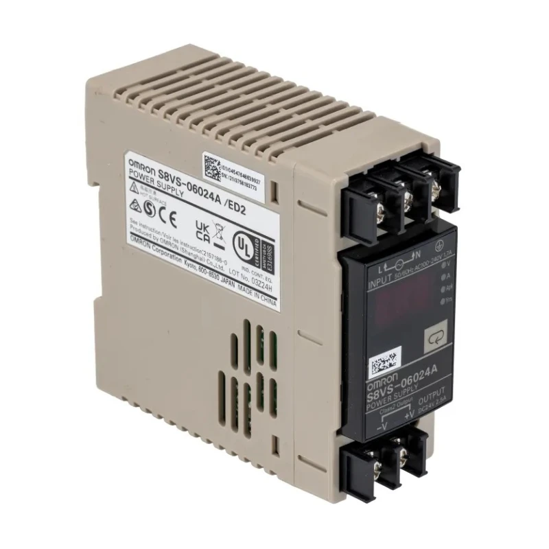 Omron Switched Mode DIN Rail Power Supply 24V DC, 2.5A, 60W, AC Input 100-240V, CE Certified S8VS