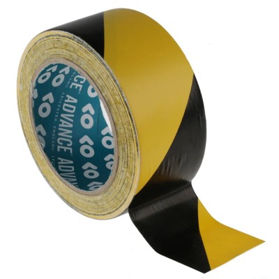 Advance Tapes Yellow, Black Polyvinyl Chloride 33 m Hazard Tape 0.14 mm Thickness AT8