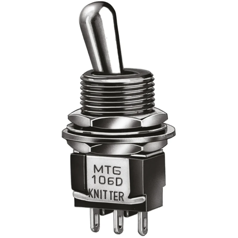 KNITTER-SWITCH Toggle Switch Panel Mount SPDT On-Off-On Solder Terminal 250V AC MTG 106 H