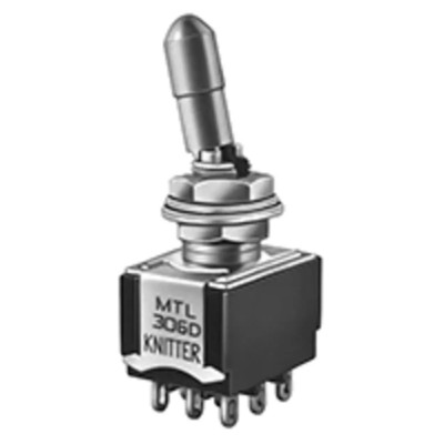 KNITTER-SWITCH Panel Mount Toggle Switch On-On 3PDT 4A Solder Terminal 30V DC 250V AC MTL 306 D