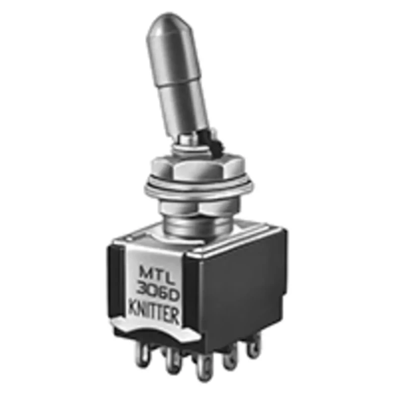 KNITTER-SWITCH Panel Mount Toggle Switch On-On 3PDT 4A Solder Terminal 30V DC 250V AC MTL 306 D
