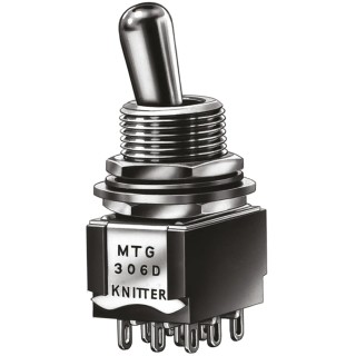 KNITTER-SWITCH Toggle Switch Panel Mount On-On 3PDT Solder Terminal 30 V dc 250 V ac MTG 306 D