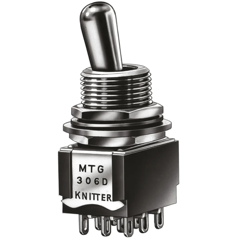 KNITTER-SWITCH Toggle Switch Panel Mount On-On 3PDT Solder Terminal 30 V dc 250 V ac MTG 306 D