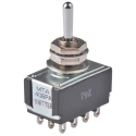 KNITTER-SWITCH Toggle Switch Panel Mount On-On-On 4PDT Solder Terminal 250 V ac MTA 406 PA