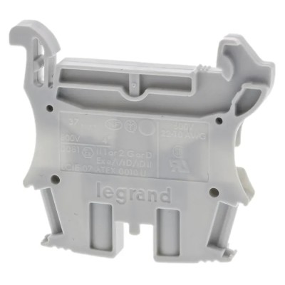 Legrand Viking3 Series DIN Rail Terminal Block Grey 4mm² 1-Level Screw 0 371 61