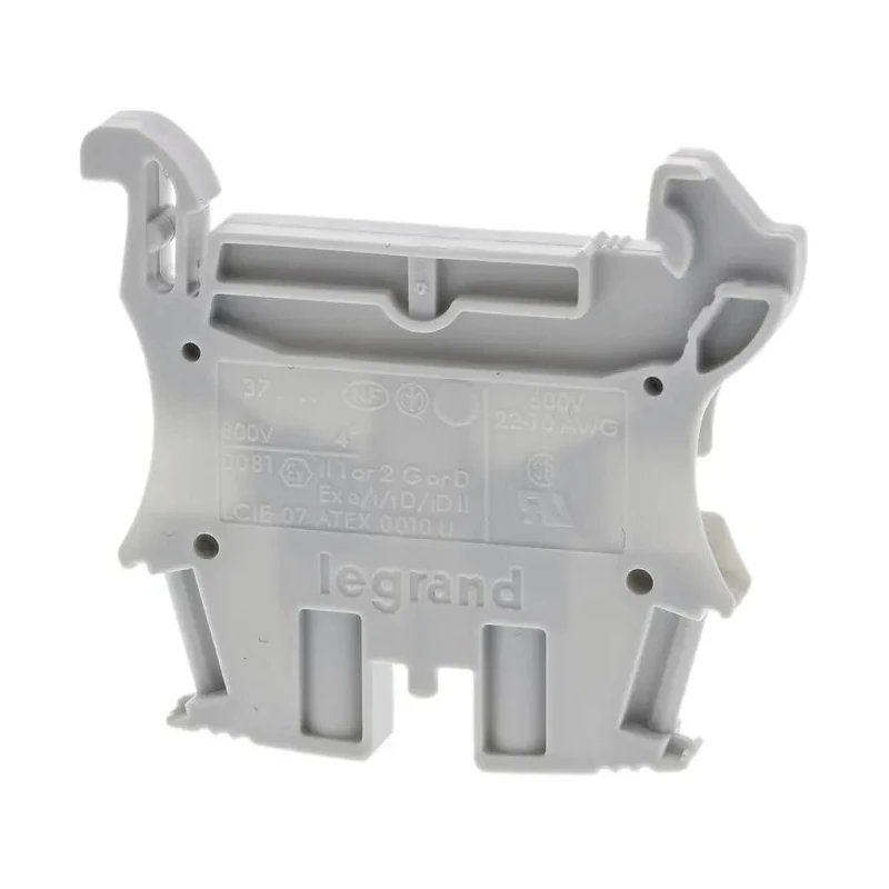 Legrand Viking3 Series DIN Rail Terminal Block Grey 4mm² 1-Level Screw 0 371 61