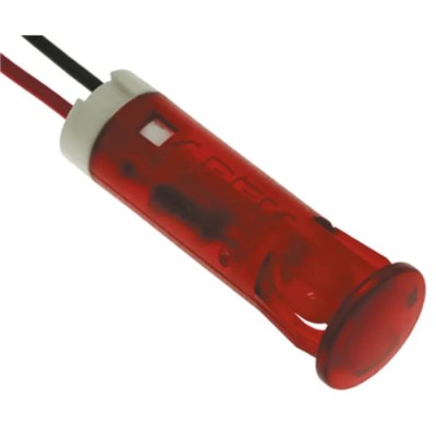 APEM QS Series Red Panel Mount Indicator 12V dc 20mA Lead Wire Termination QS83KKR12