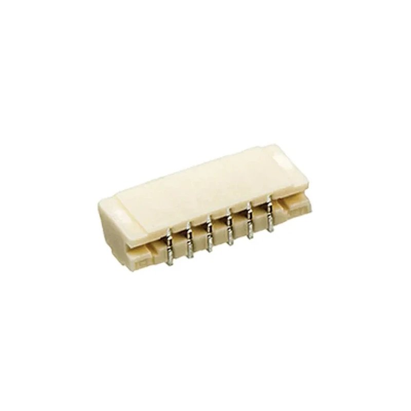 JST XSR Series Straight Surface PCB Header Connectors 6 Contacts 0.6 mm Pitch 1 Row Shrouded SM06B-XSRS-ETB(LF)(SN)